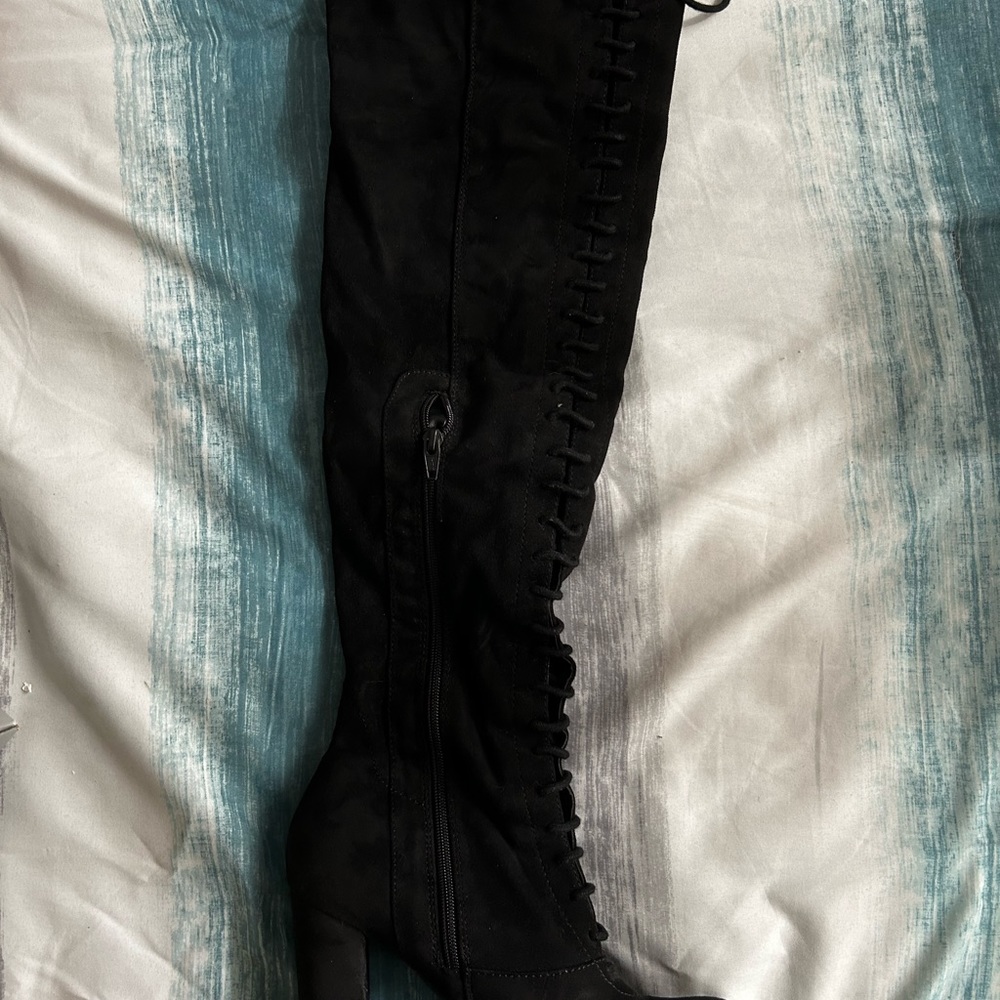 Knee High Laced Black Boots